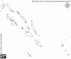 Mappa delle isole Salomone. Capitale: Honiara. Arcipelago dell'Oceano Pacifico meridionale