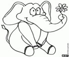 Elefante con un fiore