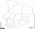Mappa della Repubblica del Ciad. Capitale: N' Djamena. Paese dell'Africa centrale senza sbocco al mare