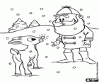 Babbo Natale con Rudolph, la piccola renna con naso rosso