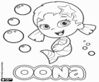 Oona, una sirena bambina molto dolce con i suoi due code nei capelli