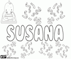 Susana, nome di origine ebraica, Shoshannah. Deriva dalla parola persiana del fiore di loto, il giglio