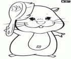 Il criceto Pipsqueak con una spazzola per capelli. Zhu Zhu Pets
