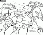 Tre dei ninja turtles su una delle loro avventure