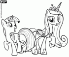 Twilight Sparkle, pony unicorno, e la principessa Cadance, pony unicorno alato