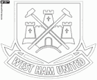 Logo del West Ham United FC. Squadra di calcio di Upton Park, noto anche come The Irons e The martelli