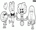 Gruppo di personaggi che vivono sul pianeta Jammbo da Jelly Jamm