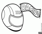 La parola Racing e un casco