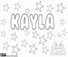 Kayla, nome di origine gaelica. Variante di nomi come Kayley e Katherine