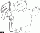 L'orso polare Poby ha andato pesca