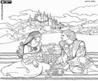 La principessa Leonora e il principe a un picnic nei dintorni del castello
