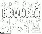 Brunela, variante di Brunella. Diminutivo di Bruna, femminile di Bruno