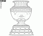 Il trofeo della Coppa America di calcio. Torneo internazionale delle squadre nazionali dei dieci paesi della CONMEBOL, Confederazione calcistica sudamericana e due squadre nazionali invitati