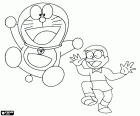 I protagonisti principali sono il gatto cosmico Doraemon e il suo amico umano, un ragazzo giapponese di nome Nobita Nobi