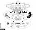 Scudo del Union Deportiva Las Palmas. Società calcistica spagnola con sede a Las Palmas de Gran Canaria. Club fondato nel 1949 dalla fusione di cinque squadre dall'isola il cui logo appare sullo stemma della UD Las Palmas
