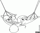 Diddl il Topolino sta riposando tranquillamente in un amaca