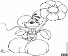 Il Topolino di piedoni Diddl con un bel fiore