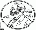 Una medaglia commemorativa del premio Nobel. Medaglia con l'immagine di Alfred Nobel nel profilo con la data di nascita, il 21 ottobre 1833 e la data della morte, il 10 dicembre 1896. Alfred Nobel, inventore svedese e industriale che ha speso la sua fortuna per i premi Nobel nella sua volontà. Alfred Nobel ha inventato la dinamite. Premi Nobel sono assegnato ogni anno dal 1901 le persone più importanti nella fisica, chimica, medicina, letteratura e pace