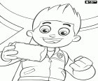 Il bambino Ryder è il leader del Paw Patrol. Egli è chi avverte e coordina i cani in caso di emergenza