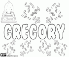 Gregory, nome per bambini in inglese e anche in francese, variante di Grégoire. Derivato dal nome latino Gregorius, che proviene il greco Gregorios