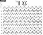 I piccoli cuori ci servirà per imparare a contare fino al numero dieci, 10