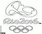 L'emblema dei giochi olimpici di Rio de Janeiro nel 2016, dal 5 al 21 agosto