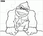 Puzzle del personaggio dei videogiochi, Donkey Kong, il famoso gorilla di Nintendo