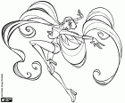 Una spettacolare immagine da colorare de Stella, una della fate Winx Club. Stella è la fata del sole splendente