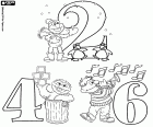 Due, quattro e sei, i primi tre numeri pari con i personaggi di Sesame Street