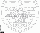 Distintivo di Gaziantep Büyükşehir Belediyesi Spor Kulübü, Gaziantep BBSK, squadra di calcio con sede a Gaziantep, città conosciuta anche come Antep situato nel sud-est dell'Anatolia vicino al confine con la Siria