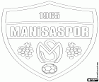 Distintivo del Manisa Spor Kulübü, Manisaspor, squadra di calcio con sede a Manisa, grande città della regione dell'Egeo, nella parte occidentale della Turchia, capoluogo della provincia con lo stesso nome