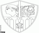 Logo Athletic Club Ajaccien, AC Ajaccio o Athletic Club Aiacciu, in lingua corsa, squadra di calcio nella città di Ajaccio, la capitale della Corsica