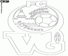 Logo di FK Volgar Astrakhan, società calcistica con sede a Astrakhan, città portuale sulle rive del fiume Volga e capitale dell'Oblast di Astrakhan, nella regione del Mar Caspio, nel sud della Russia europea