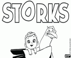 Il logo originale in inglese di Storks, Cicogne in missione, film d'animazione sulla leggenda di cicogne e i bambini