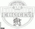 Logo della FK Enisej Krasnojarsk, società calcistica con sede a Krasnojarsk, città nella regione della Siberia orientale e capitale del territorio di Krasnojarsk. Futbolny Klub Yenisey Krasnoyarsk, translittération du nom d'origine russe