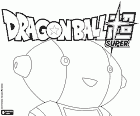 Il logo di Dragon Ball Super con un curioso robot, personaggio nel sequel del famoso anime-manga Dragon Ball