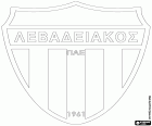 Distintivo di PAE Levadiakos, Athlitikos Podosferikos Omilos Levadeon, società calcistica di Livadeia, città della Grecia centrale e la capitale della regione di Beozia