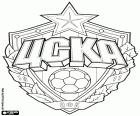 Scudo del CSKA Mosca, squadra di calcio che fa parte di un importante club sportivo con sede a Mosca. Il club era conosciuto come la squadra dell'esercito rosso, come faceva parte dell'esercito dell'ex Unione Sovietica