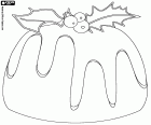 Christmas pudding, il budino di Natale è un dolce tradizionale nei paesi anglosassoni. La decorazione del pudding di Natale è fatto con un rametto di agrifoglio