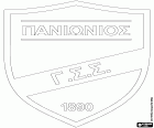 Distintivo di Panionios Gymnastikos Syllogos Smyrnis, club polisportivo con sede a Nea Smyrni, città che fa parte dell'area metropolitana di Atene, la capitale della Grecia