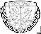 Scudo di WKS Śląsk Wrocław, Wrocławski Klub Sportowy Śląsk Wrocław SA, società calcistica con sede a Breslavia, città sulle rive del fiume Oder e capitale del Voivodato della Bassa Slesia nel sud-ovest della Polonia
