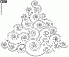 Una decorazione con la forma di un albero di Natale fatto con le spirali