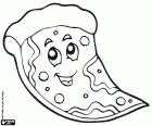 Una porzione di pizza sorridente per mangiare