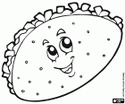 Un taco messicano con verdure e un sorriso