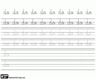 Foglio di didattica, esercizi di calligrafia con la sillaba DO