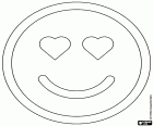 Il emoticon di uno Smiley che significa amore, ammirazione, adorazione o gratitudine. Il viso sorridente con gli occhi a forma di cuore