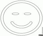Una faccia del emoticon con un bel sorriso e gli occhi chiusi