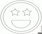 Smiley con stelle invece gli occhi e la bocca aperta con un sorriso, questa emoticon significa eccitazione