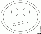 Emoticon del viso con la bocca contorta. Smiley è irritabile o arrabbiato