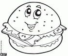 Un panino di hamburger con un sorriso